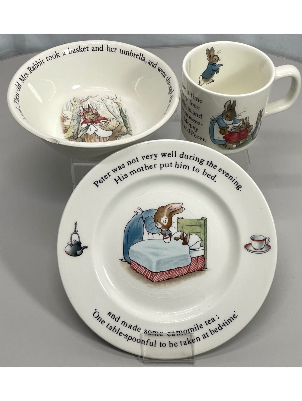Wedgwood Vintage Peter Rabbit 3-Piece Children's Dinnerware Set - Small Chip